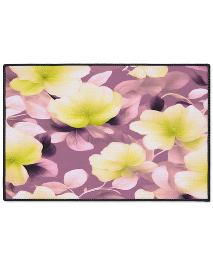 Lemon Blossom Floral Bunch Heavy Duty Floor Mat, 18" x 27"