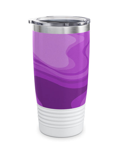 Wavey Purple Wavey Ringneck Tumbler, 20oz in white