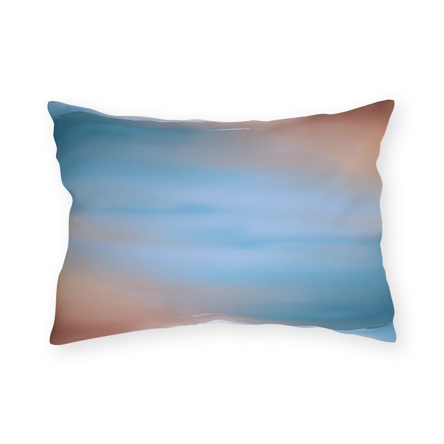 Blue Sea Peach Fog 20" x 14" Outdoor Pillow