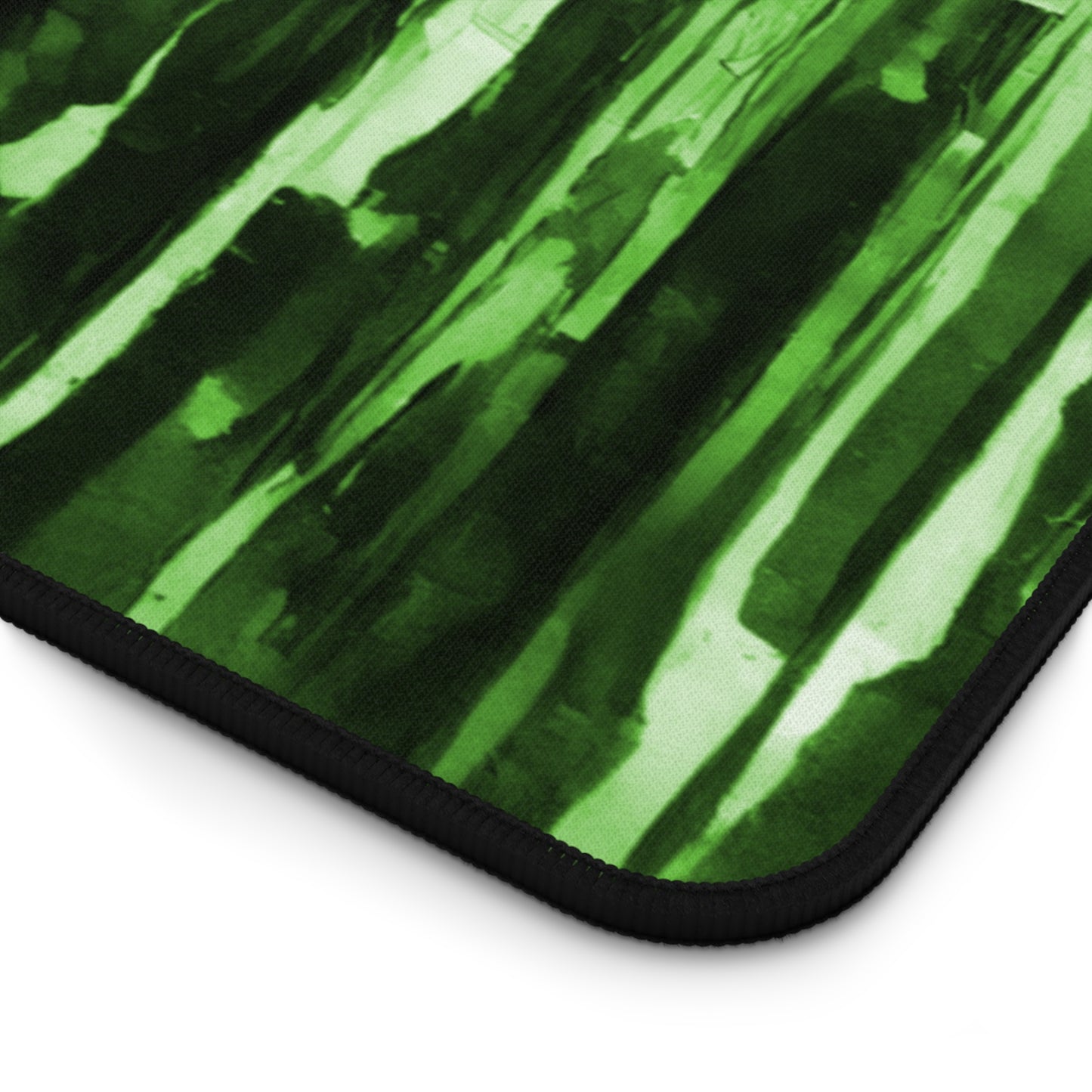 Striped Mint Pastel 16" x 32" Desk Mat