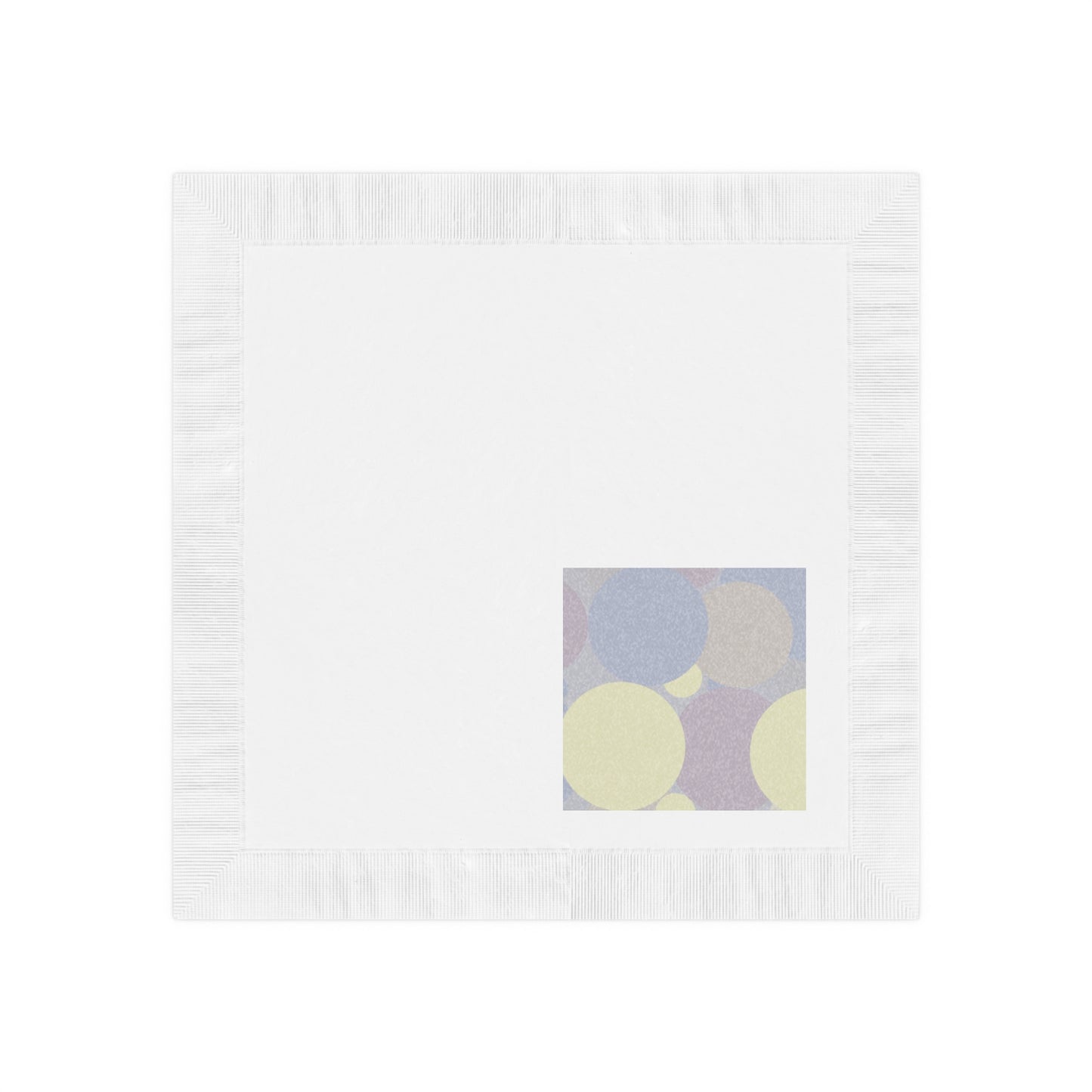 Pastel Soft Blue and Soft White Patches White Coined Napkins, 4.8" x 4.8"