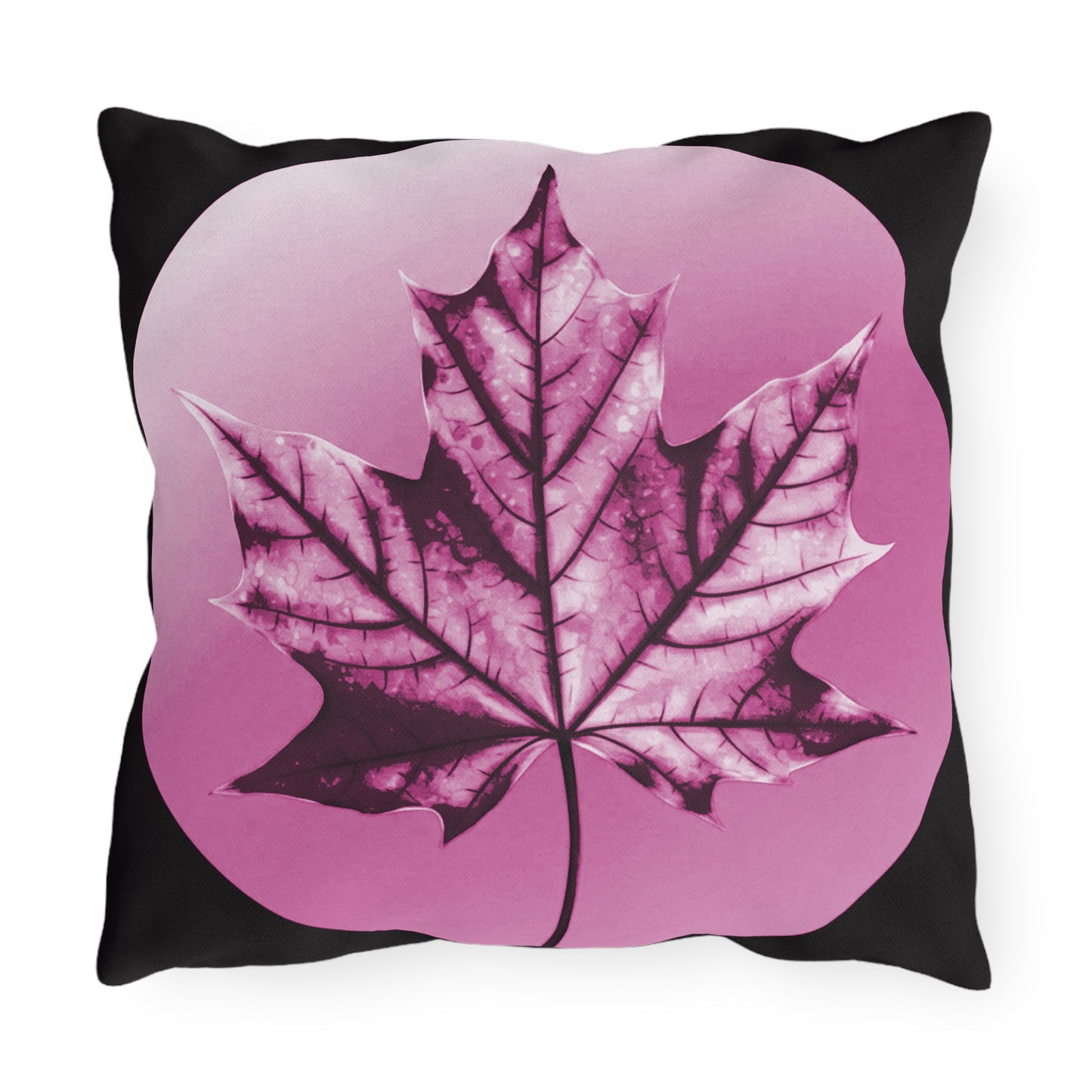 Magenta Maple Leaf 16" x 16" Outdoor Pillow