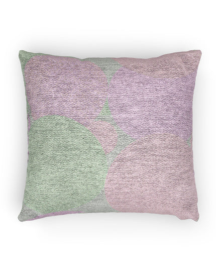 Magenta and Tan Patches Woven Pillow, 17" x 18"