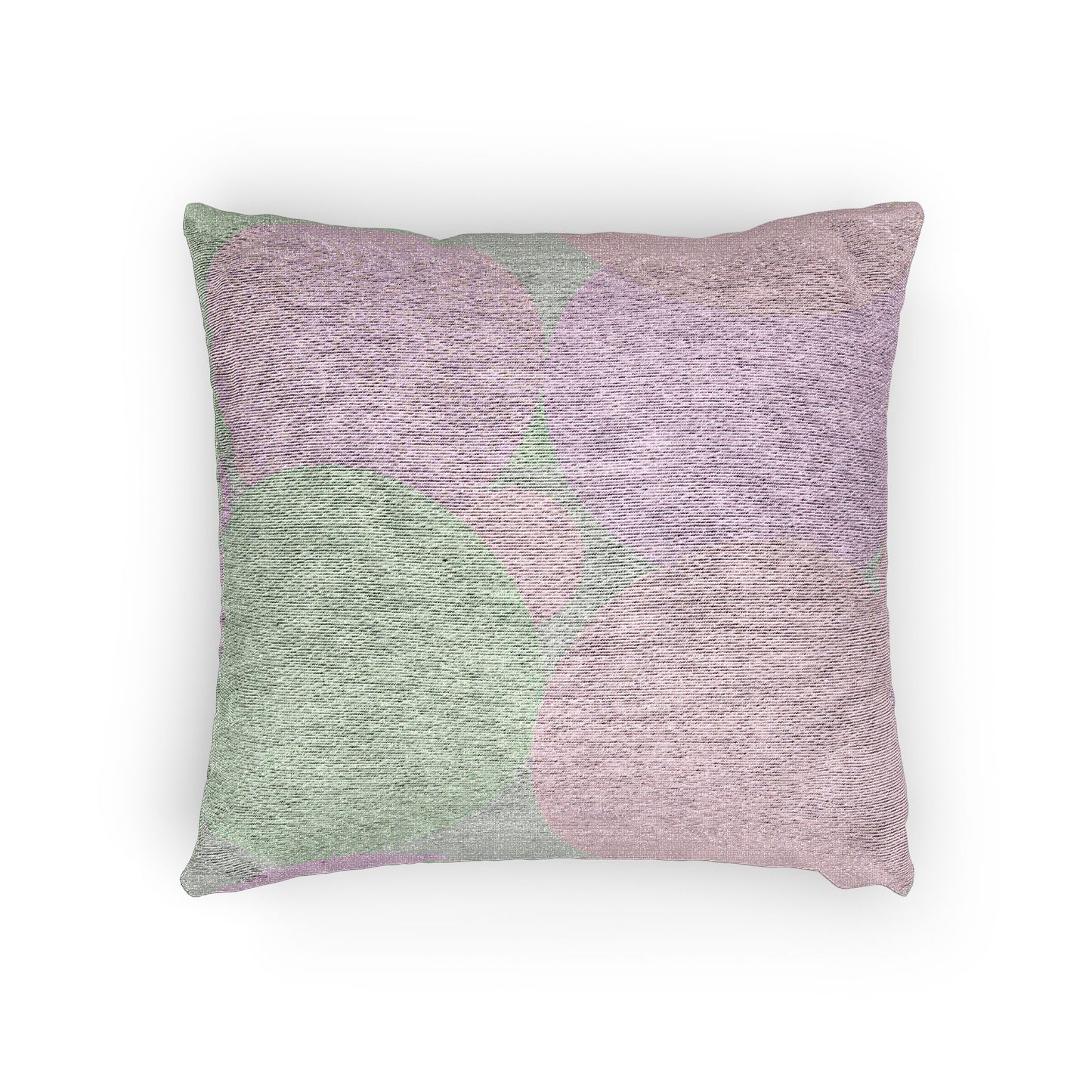 Magenta and Tan Patches Woven Pillow, 17" x 18"