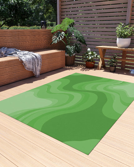 Greenie Meanie Wavey 60" x 84" Outdoor Rug