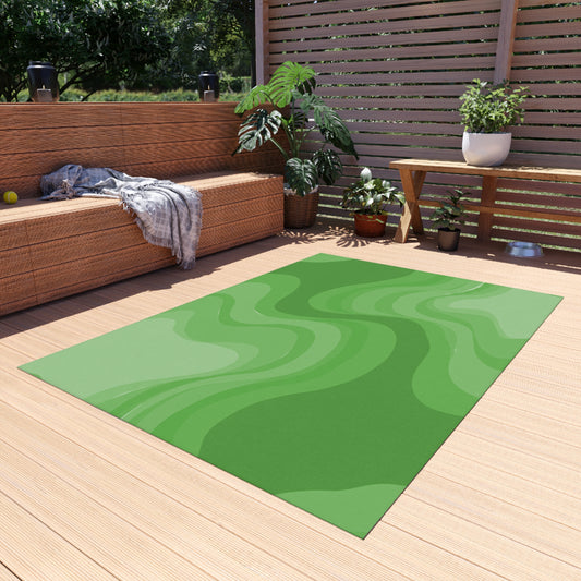 Greenie Meanie Wavey 60" x 84" Outdoor Rug