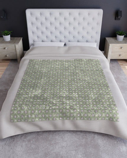 Olive Star-crossed Bodies Crushed Velvet Blanket, 50" x 60"