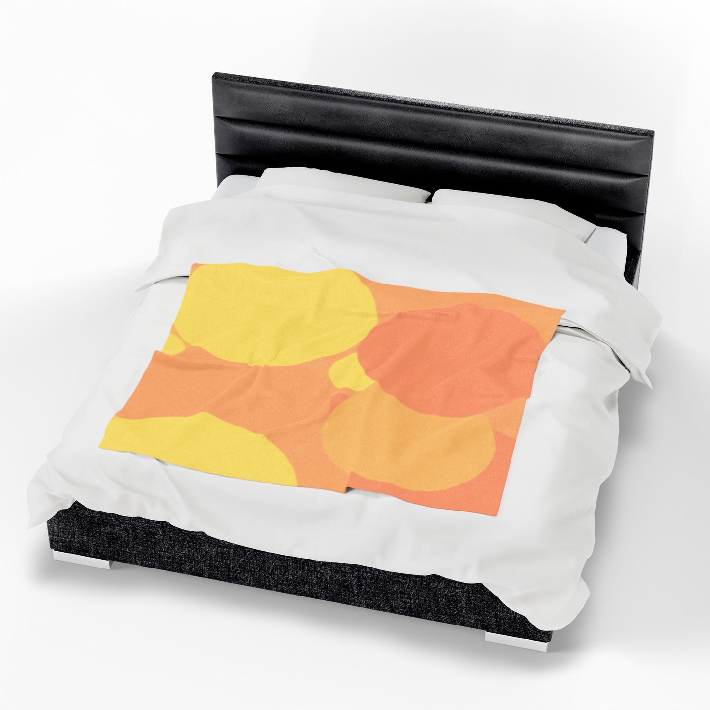 Pastel Bright Oranges Patches Velveteen Plush Blanket, 50" x 60"