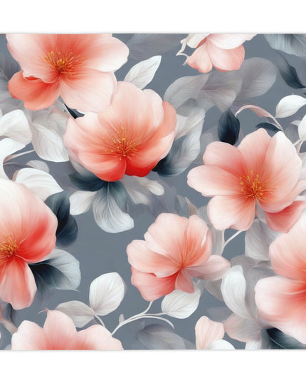 Red Blossom Floral Bunch Tablecloth, 55" x 55"