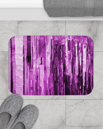 Striped Powder Lavender Bath Mat, 24" x 17"