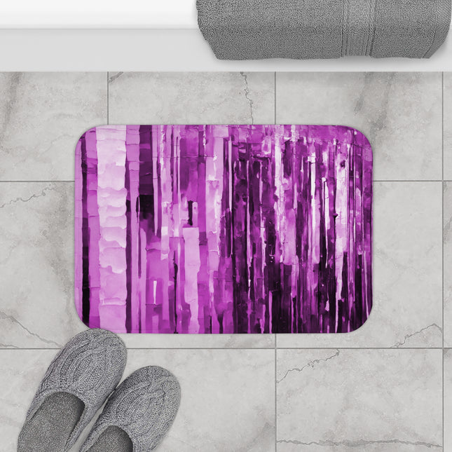 Striped Powder Lavender Bath Mat, 24" x 17"
