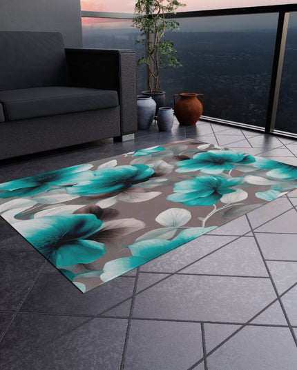 Tif Green Gray Floral Bunch Outdoor Rug, 48" x 72"