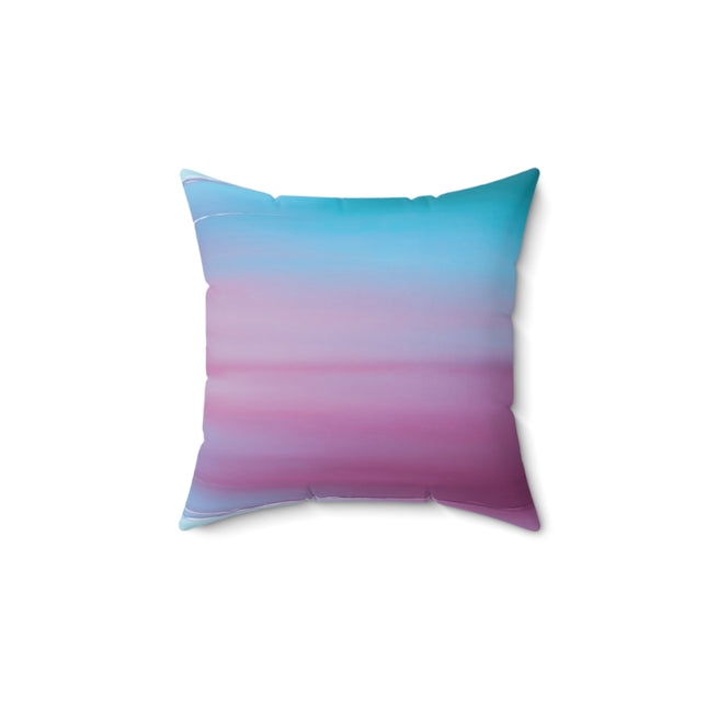 Wine Sea Blue Fog 14" x 14" Faux Suede Square Pillow