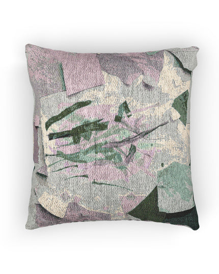 Deep Green Pink Paper Paint Woven Pillow, 17" x 18"