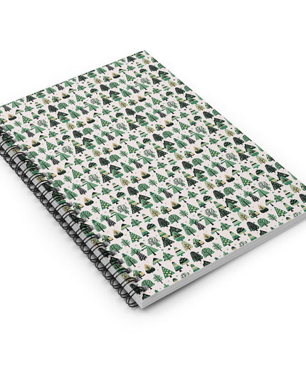 Mini Vintage Green Trees Spiral Notebook - Ruled Line, 6" x 8", 118 pages