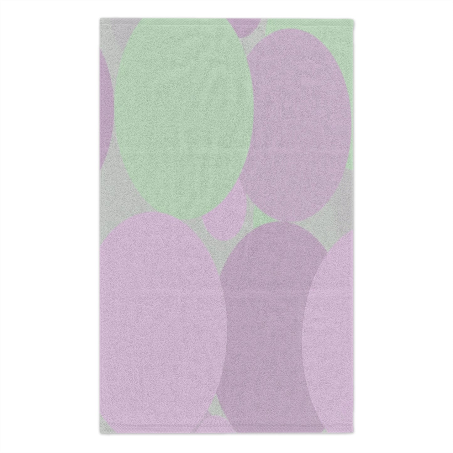 Pastel Lavender Purple and Soft Green Patches Rally Towel, 11" x 18"