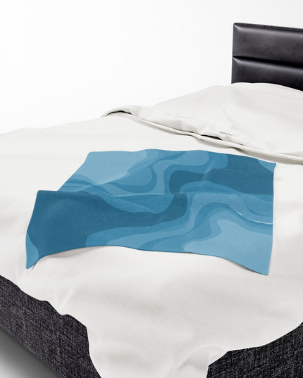 Sky Blue Wavey Velveteen Plush Blanket, 30" x 40"