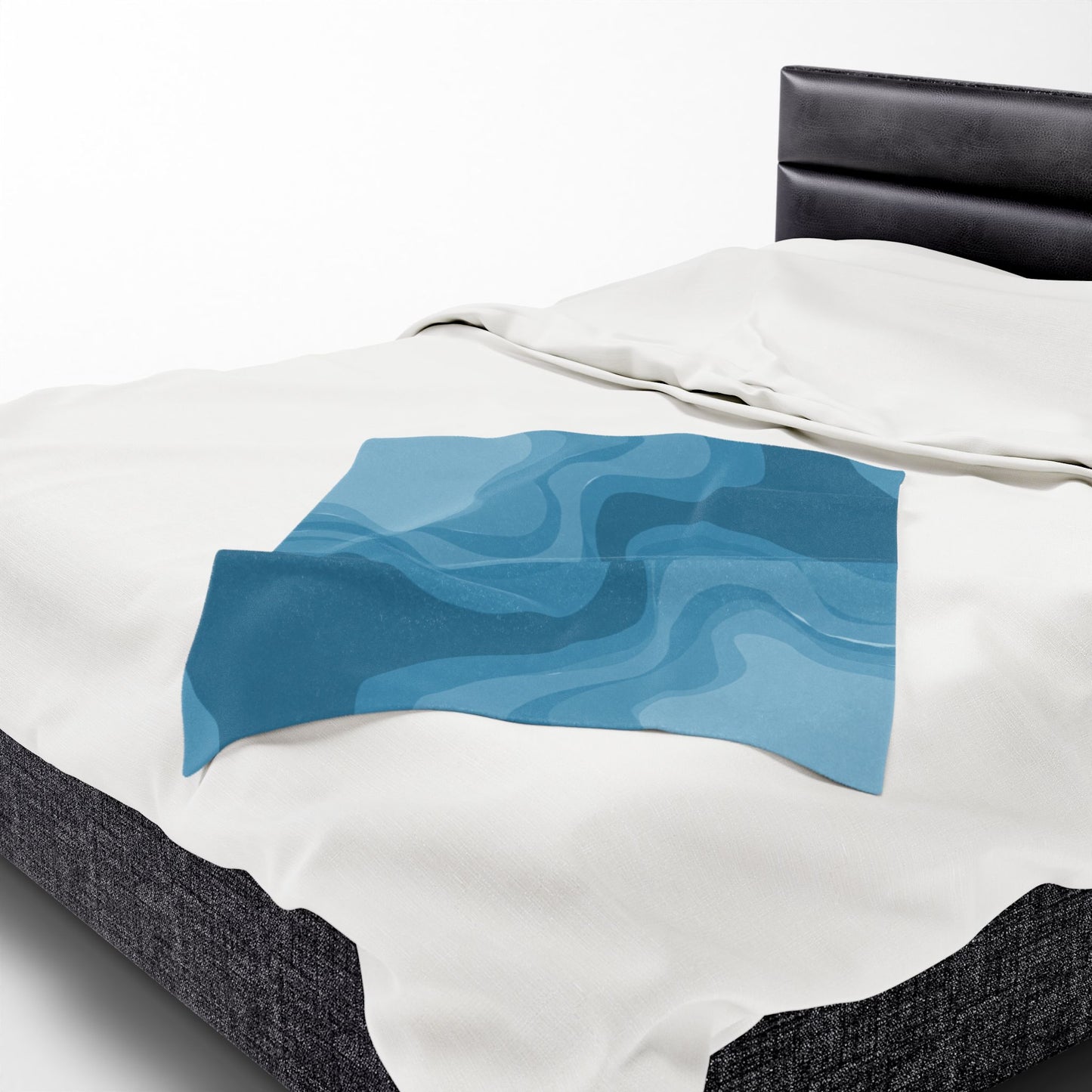 Sky Blue Wavey Velveteen Plush Blanket, 30" x 40"