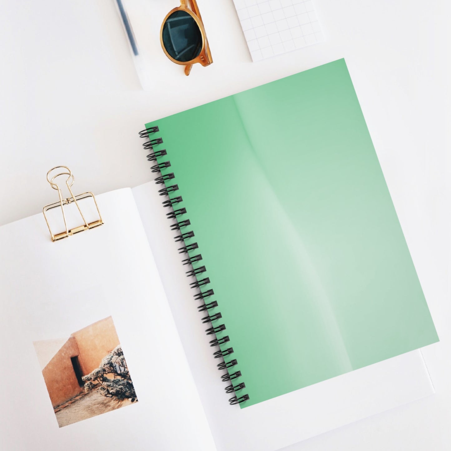Mint Fade Wavey Spiral Notebook - Ruled Line, 6" x 8", 118 pages