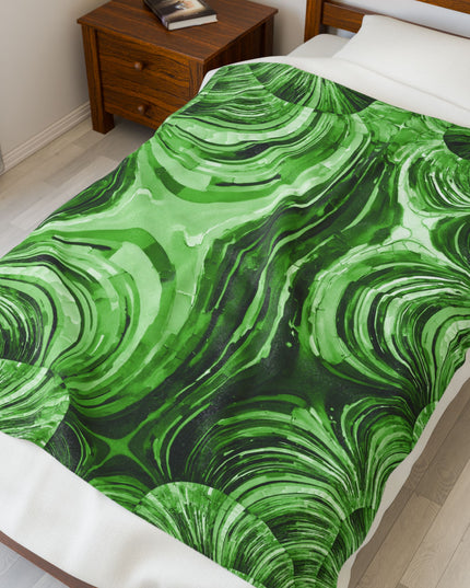 Uzi Spiral Mint Pastel Velveteen Plush Blanket, 50" x 60"