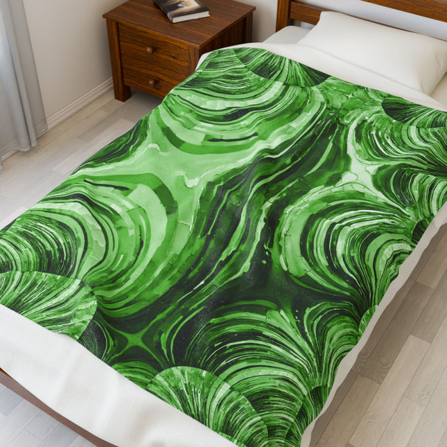 Uzi Spiral Mint Pastel Velveteen Plush Blanket, 50" x 60"