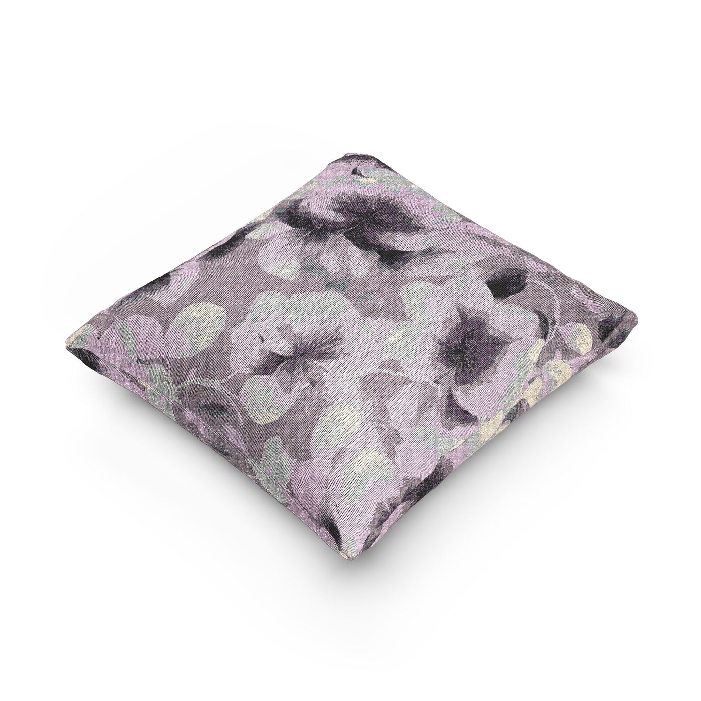Blue Lavender Florals Woven Pillow, 17" x 18"