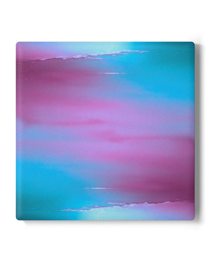 Wine Sea Blue Fog 4" x 4" Square Ceramic Coaster