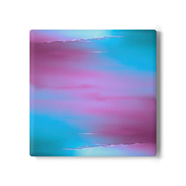 Wine Sea Blue Fog 4" x 4" Square Ceramic Coaster