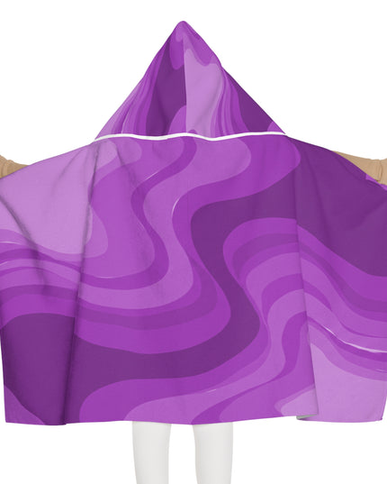 Wavey Purple Wavey Youth Hooded Towel, 24" x 48"
