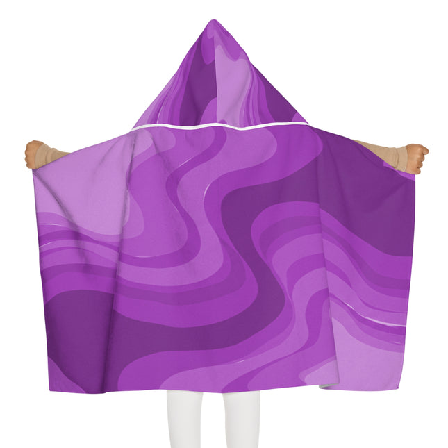 Wavey Purple Wavey Youth Hooded Towel, 24" x 48"