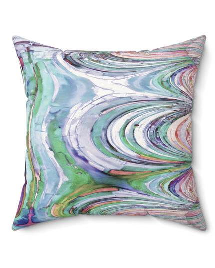 Uzi Spiral Pastels Faux Suede Square Pillow, 20" x 20"