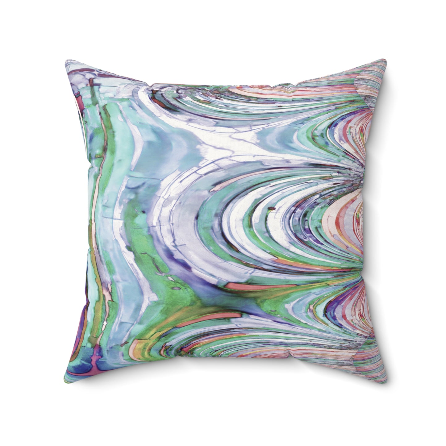 Uzi Spiral Pastels Faux Suede Square Pillow, 20" x 20"