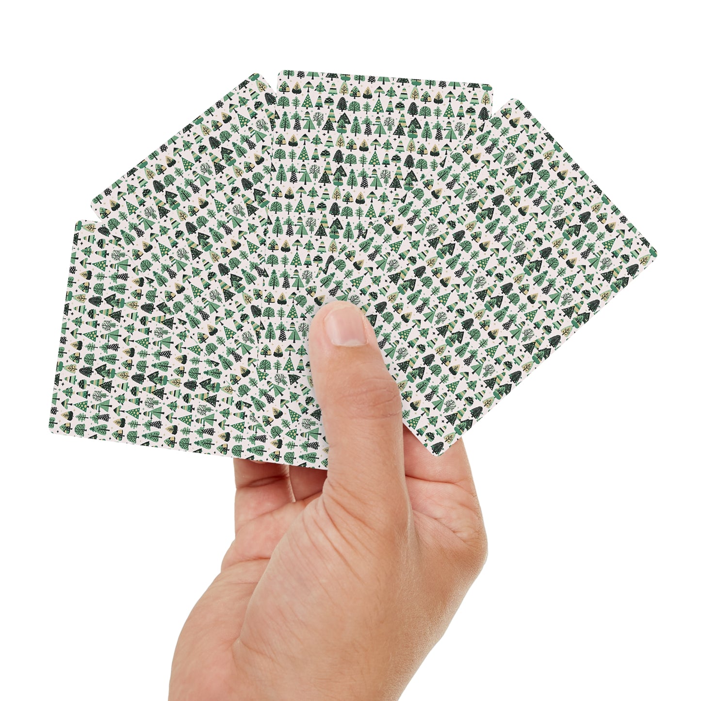 Mini Vintage Green Trees Poker Cards