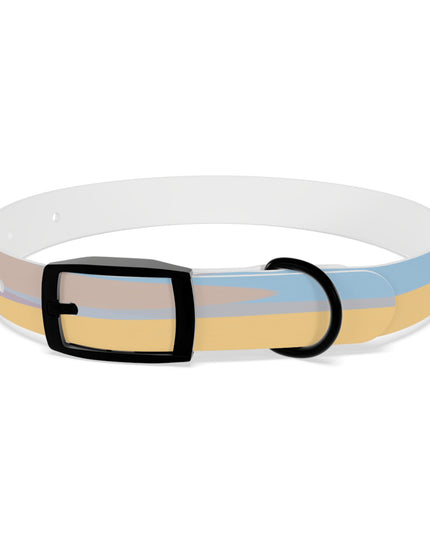 Pastel Baby Blue and Peach Patches Small Dog Collar