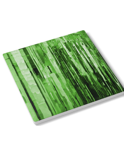 Striped Mint Pastel 4" x 4" Square Ceramic Coaster