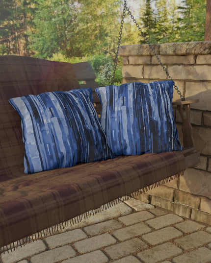 Striped Deep Blue 20" x 20" Outdoor Pillow