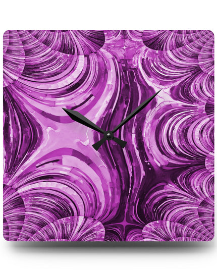 Uzi Spiral Powder Lavender Acrylic Wall Clock, Round or Square, 10.75" x 10.75"