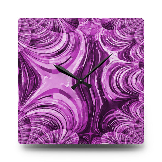 Uzi Spiral Powder Lavender Acrylic Wall Clock, Round or Square, 10.75" x 10.75"