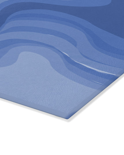 Deep Blue Wavey 8" x 11" Glass Cutting Board