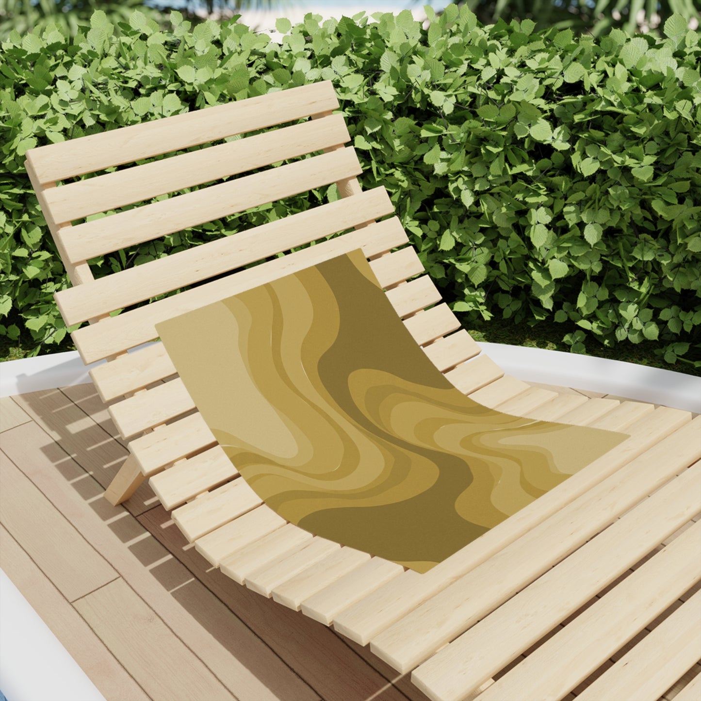 Brown Wavey Beach Towel, 18" x 27"