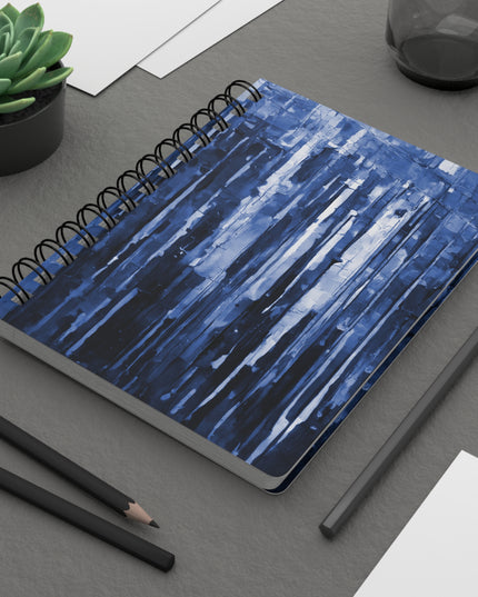 Striped Deep Blue Spiral Bound Journal, 5" x 7" 150 pages