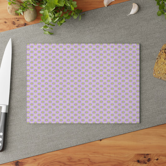 Magenta Star-crossed Bodies Glass Cutting Board,  8" x 11"