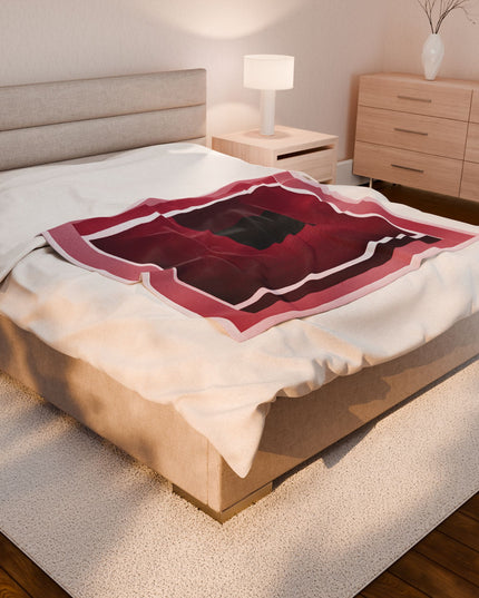 Red Shadow Velveteen Plush Blanket, 50" x 60"