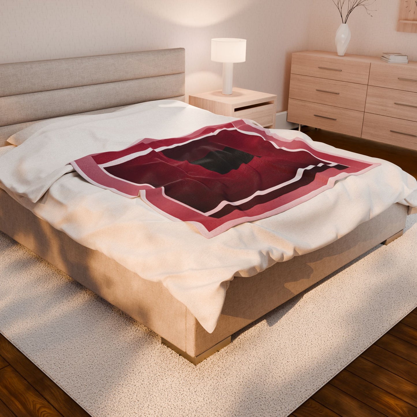Red Shadow Velveteen Plush Blanket, 50" x 60"
