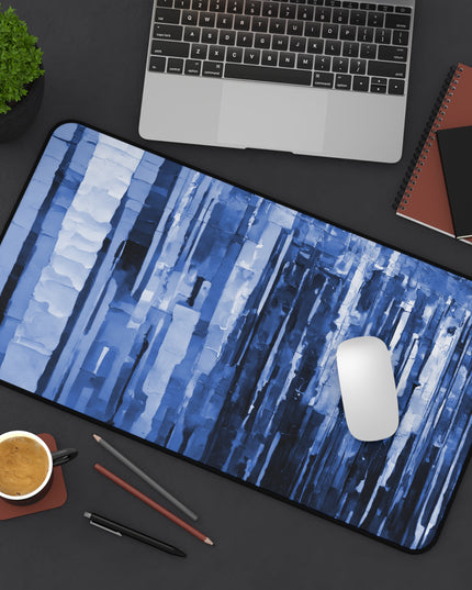 Striped Deep Blue 12" x 22" Desk Mat