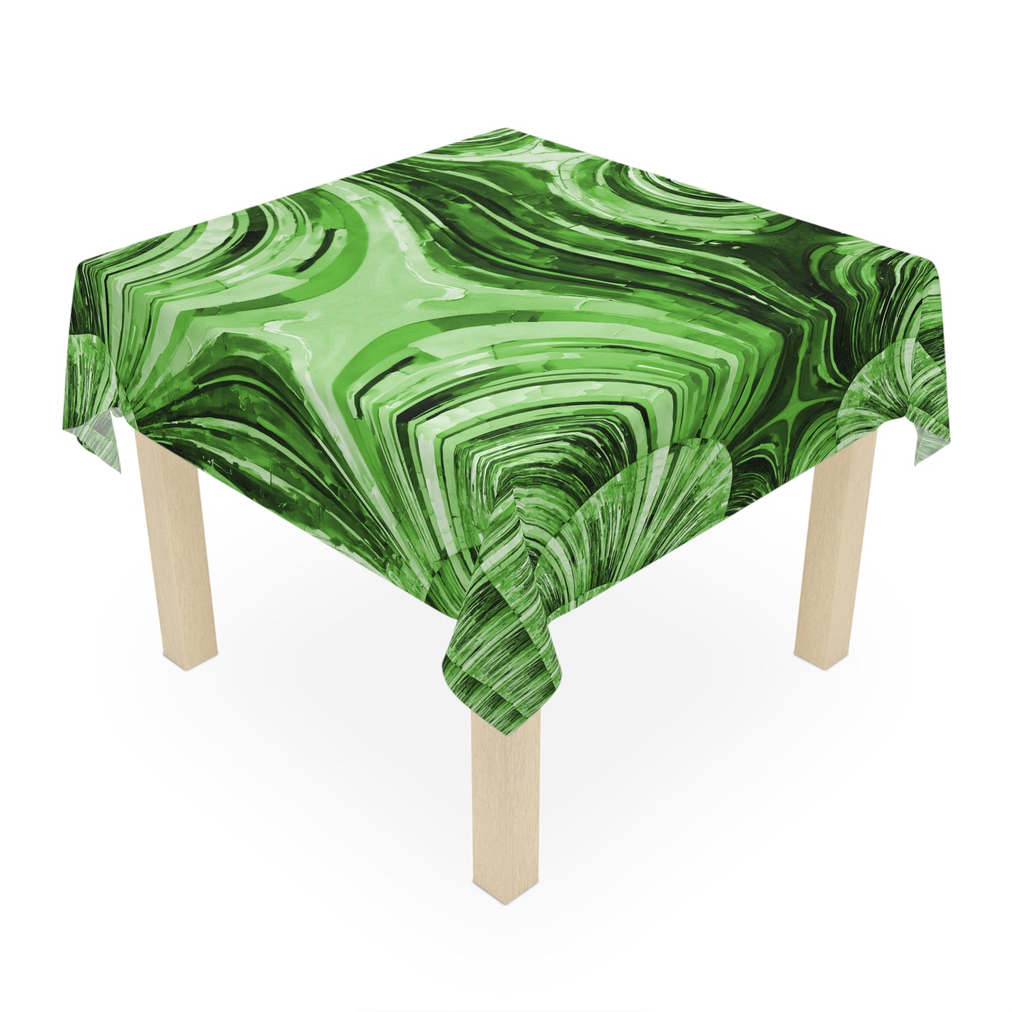 Uzi Spiral Mint Pastel Tablecloth, 55" x 55"