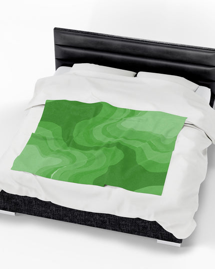 Greenie Meanie Wavey Velveteen Plush Blanket, 50" x 60"