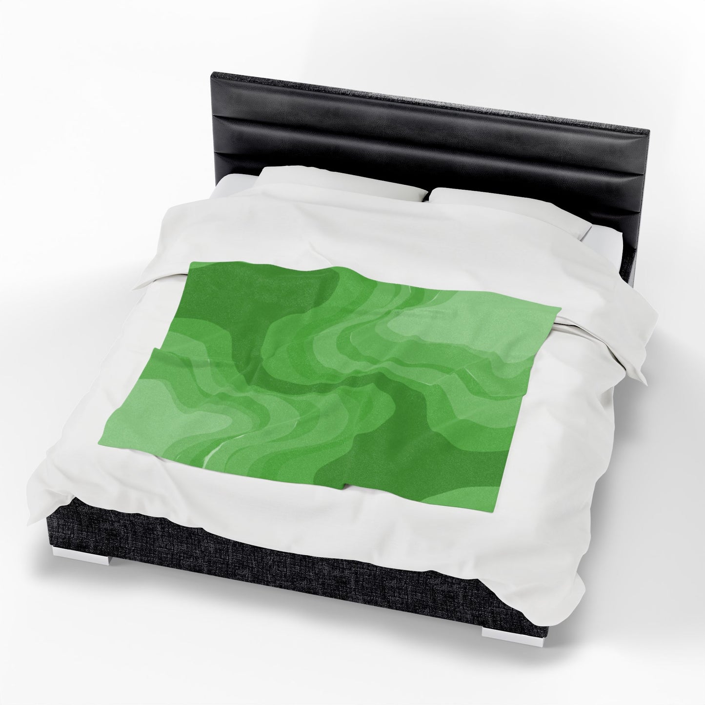 Greenie Meanie Wavey Velveteen Plush Blanket, 50" x 60"
