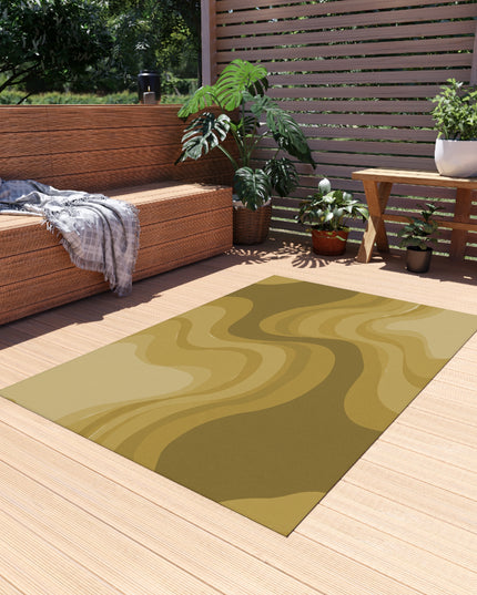 Brown Wavey 48" x 72" Outdoor Rug