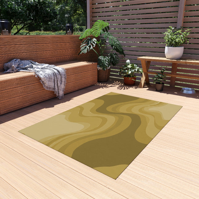 Brown Wavey 48" x 72" Outdoor Rug
